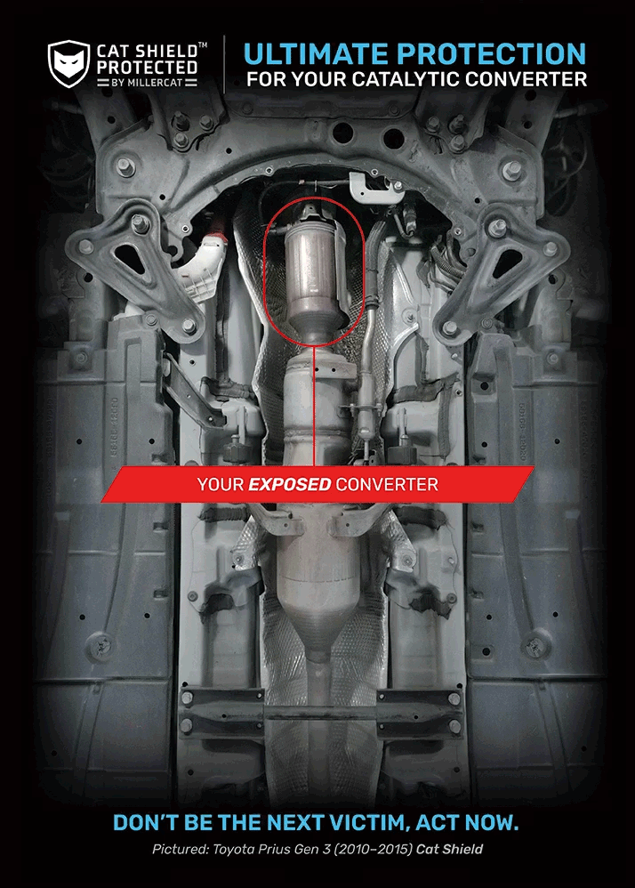 Toyota Prius Gen 3 2010-2015 V2 Cat Shield - Miller CAT Corp