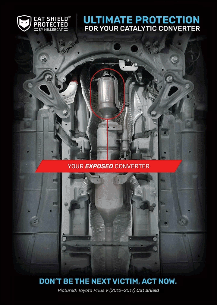 Toyota Prius V 2012-2017 V2 Cat Shield - Miller CAT Corp