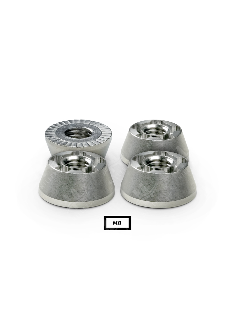 Security Nuts Only - M6 or M8 Stainless Steel Tamper-Resistant Refill Set of 4