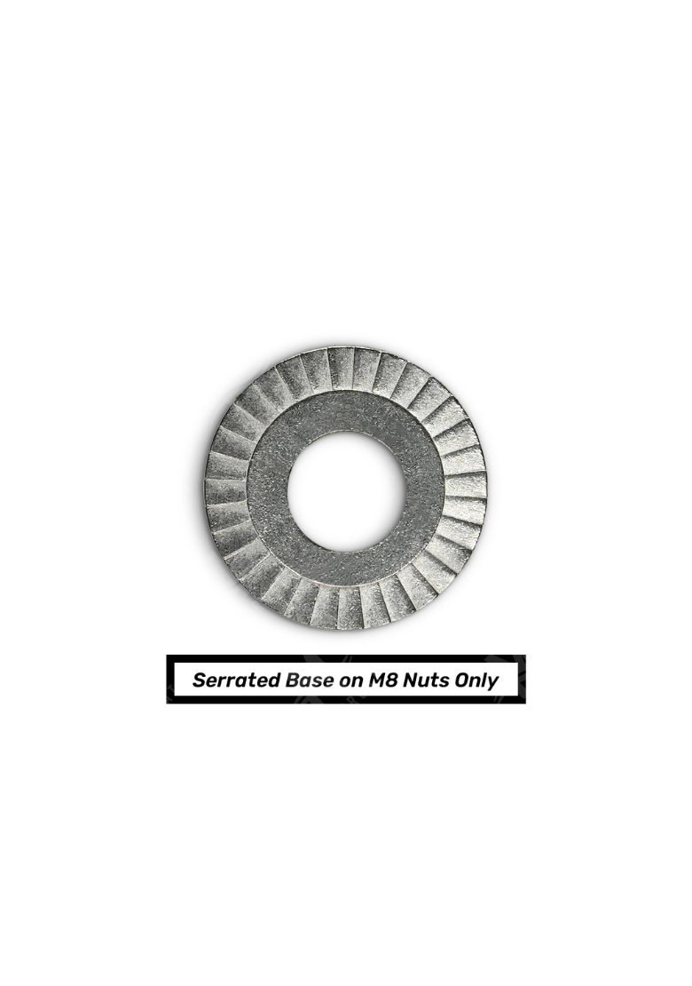 Security Nuts Only - M6 or M8 Stainless Steel Tamper-Resistant Refill Set of 4